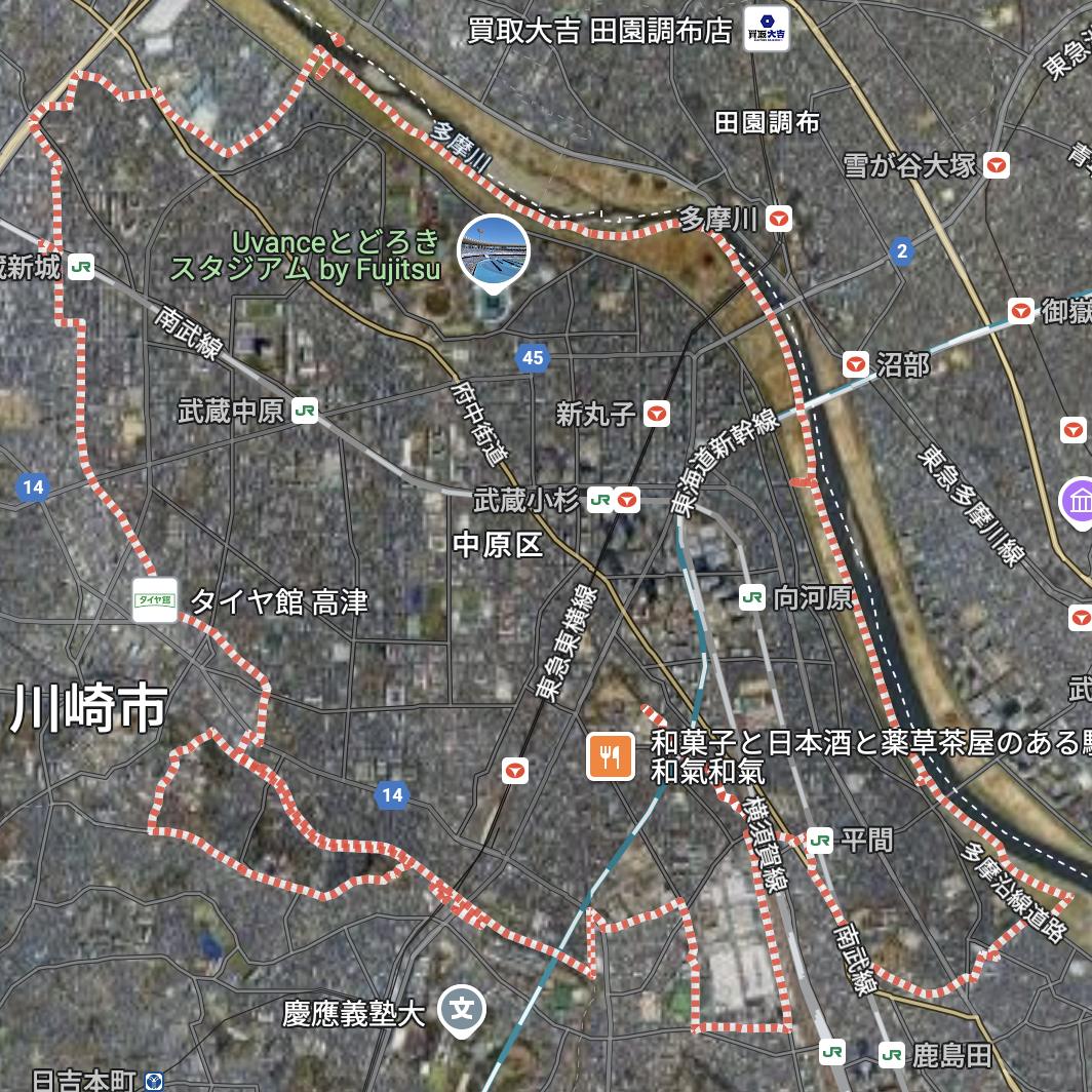 川崎市中原区地図