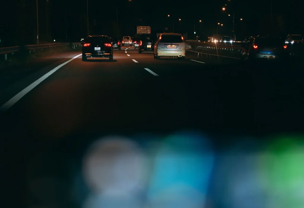 夜間での運転